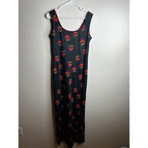 Vintage Traina 90s Y2K Tropical Floral Bee Bird Tank Maxi Dress Resort Vacation